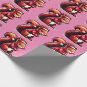 Papier Cadeau Écureuil de Noël avec chapeau de Noël, écureuil de (Coin)