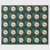 Papier Cadeau Écureuil de Noël Vintage, Snowflakes (Plat)