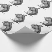 Papier Cadeau Écureuil : Dessin au crayon original : Animal, (Coin)