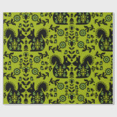 Papier Cadeau Écureuil Nordic Scandinave Folk Art (Plat)