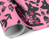 Papier Cadeau Écureuil Nordic Scandinave Folk Art (Coin rond)