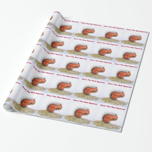 Papier Cadeau Écureuil rouge (Déroulé)