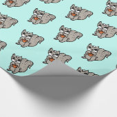 Papier Cadeau Écureuil turquoise Anniversaire ou Baby shower (Coin)