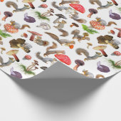Papier Cadeau Écureuils aux champignons enveloppant du papier (Coin)
