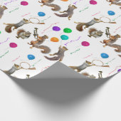 Papier Cadeau Écureuils de fête enveloppant du papier (Coin)