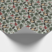 Papier Cadeau Écureuils de la Forêt Festive, Acorns & Champignon (Coin)