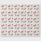 Papier Cadeau Edelweiss Deer and Hearts Enveloppement Papier (Plat)