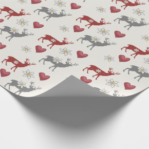 Papier Cadeau Edelweiss Deer and Hearts Enveloppement Papier