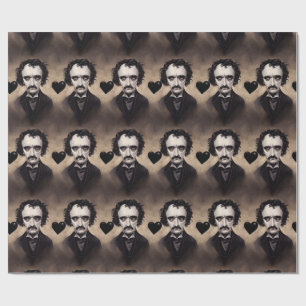 Papier Cadeau Edgar Allan Poe Goth Valentine's Day Wrappin Paper
