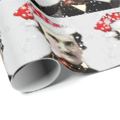 Papier Cadeau Edgar Allan Poe Santa Hat Fun Auteur Poète Art (Coin rond)