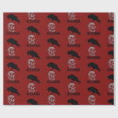 Papier Cadeau Edgar Allan Poe The Raven Skull Gothique (Plat)