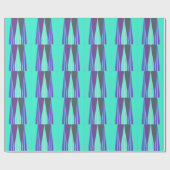 Papier Cadeau Edgy Blue Purple Cyan Chevron Art Imprimer (Plat)