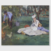 Papier Cadeau Edouard Manet - La famille Monet dans son jardin (Plat)