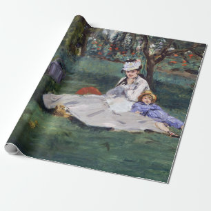 Papier Cadeau Edouard Manet - La famille Monet dans son jardin