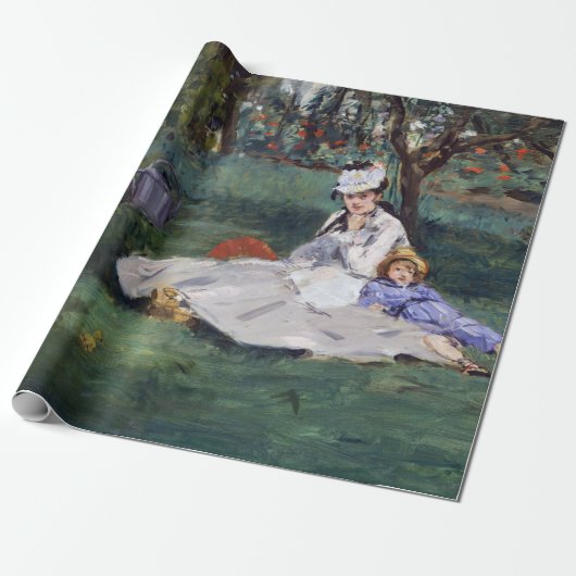 Papier Cadeau Edouard Manet - La famille Monet dans son jardin (Déroulé)
