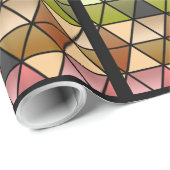 Papier Cadeau Édredon d'hexagone (arc-en-ciel chaud) v2 (Coin rond)