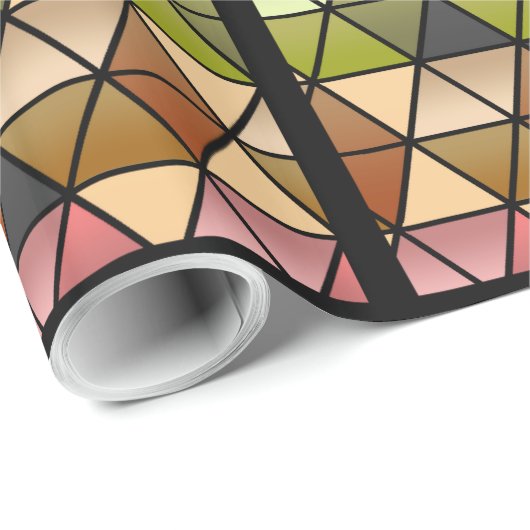 Papier Cadeau Édredon d'hexagone (arc-en-ciel chaud) v2 (Coin rond)