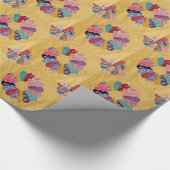 Papier Cadeau Édredon jaune vintage (Coin)