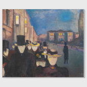 Papier Cadeau Edvard Munch - Soirée sur Karl Johan Street (Plat)
