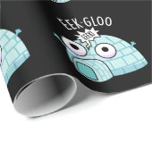 Papier Cadeau Eek-gloo Funny Igloo Pun Dark BG (Coin rond)