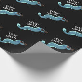 Papier Cadeau Eelin Great Funny Slippery Eel Pun Dark BG (Coin)