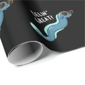 Papier Cadeau Eelin Great Funny Slippery Eel Pun Dark BG (Coin rond)