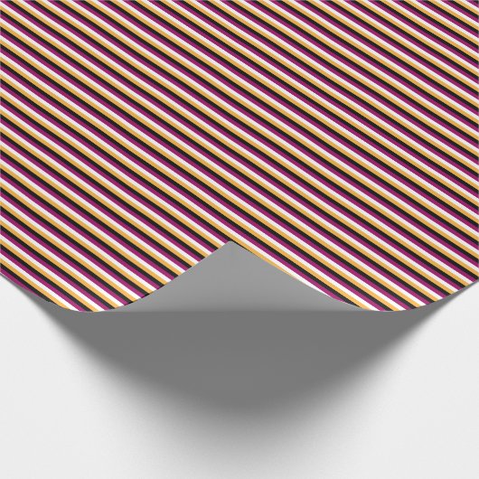 Papier Cadeau Eerie Nuit Éffrayant Stripes Halloween Motif (Coin)