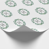 Papier Cadeau Eeucalyptus vert d'anniversaire écriture du nom de (Coin)
