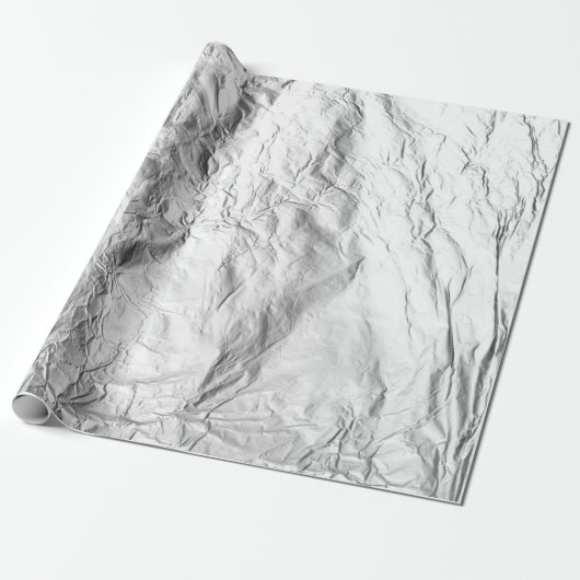 Papier Cadeau Effet de l'huile d'argent concassée Aluminium scin (Déroulé)