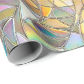 Papier Cadeau Effet de verre coloré prismatique - Arc-en-ciel pr (Coin rond)