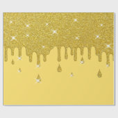 Papier Cadeau Effet Parties scintillant or et étincelles (Plat)