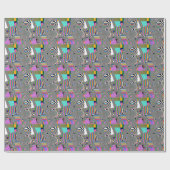 Papier Cadeau Effets numériques abstraits, motif coloré (Plat)