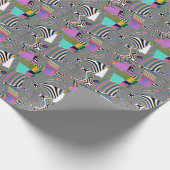 Papier Cadeau Effets numériques abstraits, motif coloré (Coin)