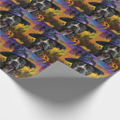 Papier Cadeau Éffrayant American Staffordshire Halloween Citroui (Coin)