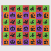 Papier Cadeau Éffrayant Amusement Halloween Motif Tri ou traitem (Plat)