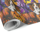 Papier Cadeau Éffrayant Bretagne Espagnol Halloween Citrouille s (Coin rond)