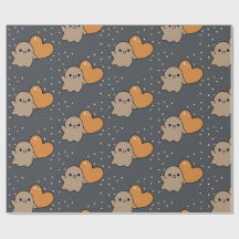 Éffrayant Cute Charcoal Grid Ghost Heart Motif