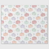 Papier Cadeau Éffrayant Cute Pastel Citrouille et Spider Hallowe (Plat)