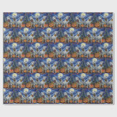 Papier Cadeau Éffrayant d'Halloween dalmate (Plat)