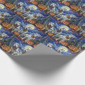 Papier Cadeau Éffrayant d'Halloween dalmate (Coin)