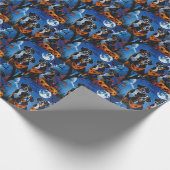 Papier Cadeau Éffrayant d'Halloween suisse (Coin)