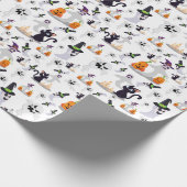 Papier Cadeau Éffrayant Halloween fantôme Citrouille Déplaisant (Coin)