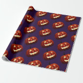 Papier Cadeau Effrayant Jack O'Lantern Citrouille Halloween Anni (Déroulé)