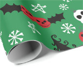 Papier Cadeau Éffrayant Noël Déplaisant Goth Fête à thème (Coin rond)