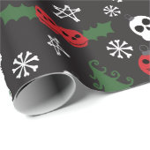 Papier Cadeau Éffrayant Noël Déplaisant Goth Fête à thème (Coin rond)