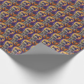 Papier Cadeau Éffrayant Sibérie Husky Chien Halloween Citrouille (Coin)