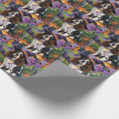 Papier Cadeau Éffrayant Springer Spaniel Halloween Witch Citroui (Coin)