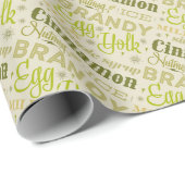 Papier Cadeau Eggnog Typographie (Coin rond)