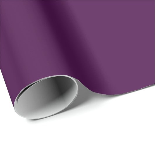Papier Cadeau Eggplant Purple Solid (Coin rond)