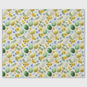 Papier Cadeau Eggs & Flowers Pattern | Easter Wrapping Paper (Plat)